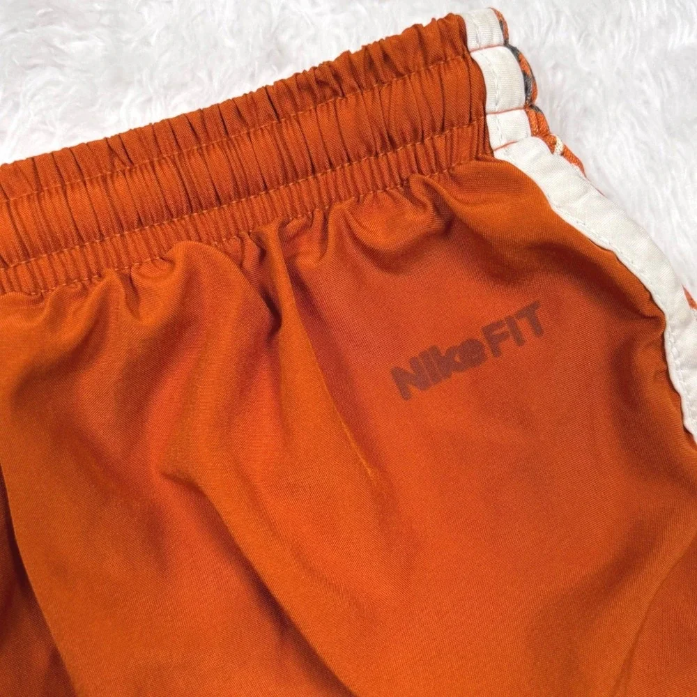 VTG 90s Nike Texas Longhorns Running Shorts Womens L‎ Orange Plaid Dri-Fit  RARE